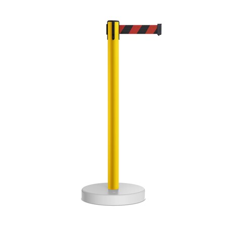 Montour Line Stanchion Belt Barrier WaterFillable Base Yellow Post 7.5ftBlk/Rd Belt P400WF-YW-BRD-75